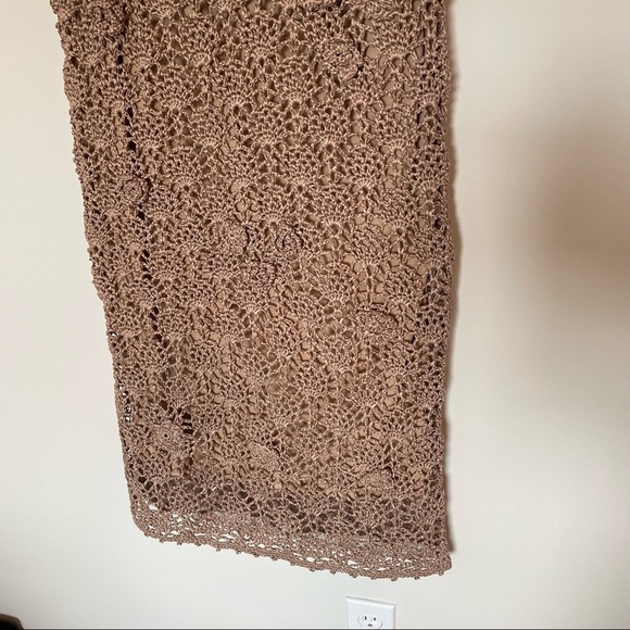 NWT Zara Tan Handcrafted Crochet Maxi Dress - Picture 3 of 6